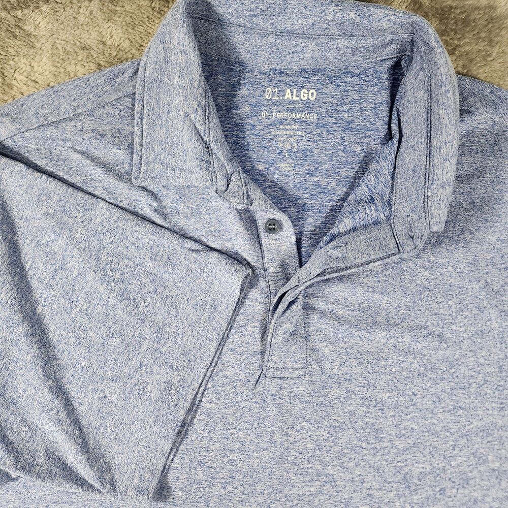 01. Algo Performance UV SPF 40 Moisture Wicking Golf Polo Men's Large Anti Odor